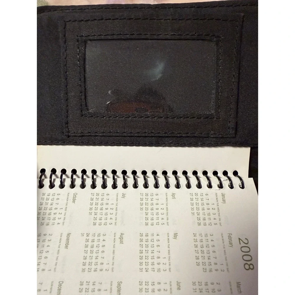 Black Faux‎ Leather Pocket Planner Organizer Address Book Spiral Bound Tabbed 08